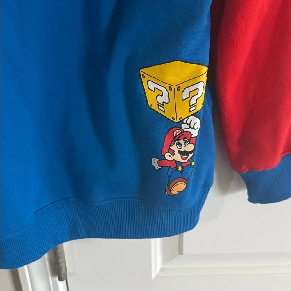 Super Mario Red and Blue Hoodie - Picture 6 of 9
